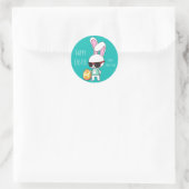 Happy Easter Cool Bunny Ronde Sticker (Tas)