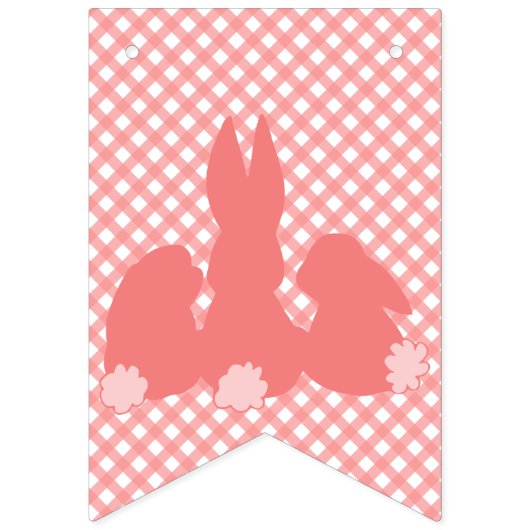 Happy Easter - Coral Easter Bunnies Vlaggetjes (Eerste vlag)