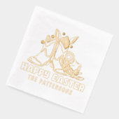 Happy Easter Cowboy Boots Western gepersonaliseerd Folie Servetten (Links)