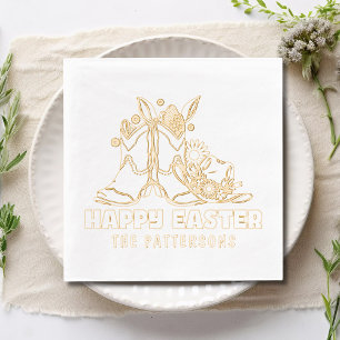 Happy Easter Cowboy Boots Western gepersonaliseerd Folie Servetten