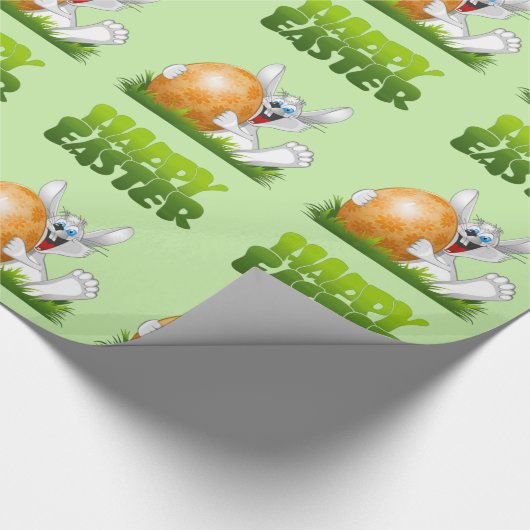 Happy Easter Crazy Bunny Cadeaupapier (Hoek)