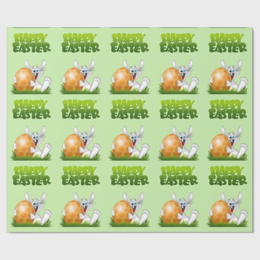 Happy Easter Crazy Bunny Cadeaupapier (Vlak)