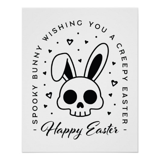 Happy Easter creepy wishes spooky bunny Perfect Poster (Voorkant)
