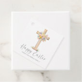 Happy Easter Cross Floral Bedankjes Labels (In situ)
