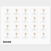 Happy Easter Cross Floral Vierkante Sticker (Vel)