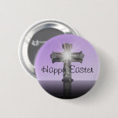 Happy Easter cross Inspirerend lavendel Ronde Button 5,7 Cm (Voorkant /achterkant)