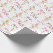 Happy Easter Cross Roze Bloemen Orchidee Bloemen Cadeaupapier (Hoek)