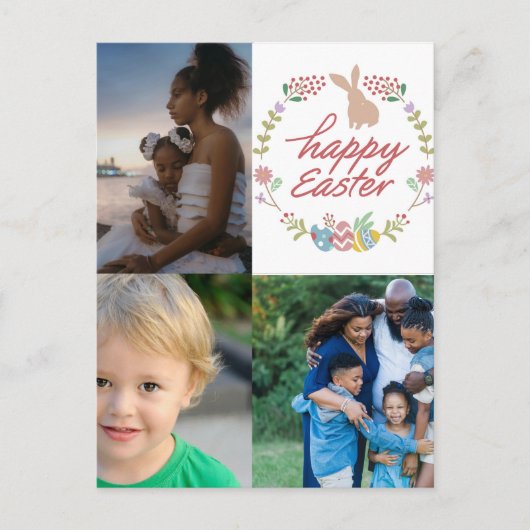 Happy Easter Custom 3 Fotocollage Feestdagenkaart (Voorkant)