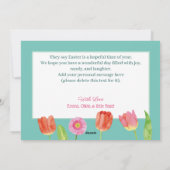 "Happy Easter" Custom 4 Foto moderne bloemen Feestdagenkaart (Achterkant)