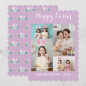 Happy Easter Custom 4 Photo Collage Family easter Feestdagenkaart (Voorkant / Achterkant)