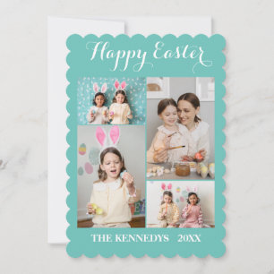 Happy Easter Custom 4 Photo Collage Family easter Feestdagenkaart