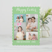 Happy Easter Custom 4 Photo Collage Family easter Feestdagenkaart (Staand voorkant)