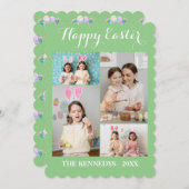 Happy Easter Custom 4 Photo Collage Family easter Feestdagenkaart (Voorkant / Achterkant)