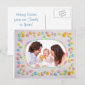 Happy Easter Custom Family Photo Briefkaart (Voorkant / Achterkant)
