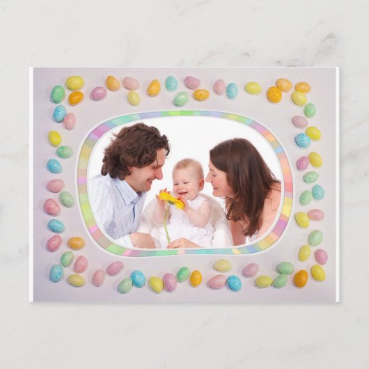 Happy Easter Custom Family Photo Briefkaart (Voorkant)