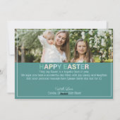 "Happy Easter" Custom Foto moderne groene pastel Feestdagenkaart (Achterkant)