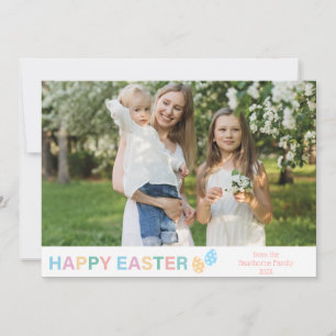 "Happy Easter" Custom Photo modern pastel Feestdagenkaart