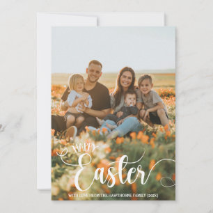 "Happy Easter" Custom Photo moderne chique belette Feestdagenkaart
