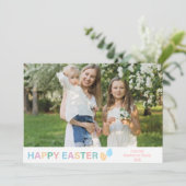 "Happy Easter" Custom Photo moderne pastel Feestdagenkaart (Staand voorkant)