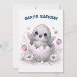 Happy Easter Cute Baby Chick Hatching Egg Spring Feestdagenkaart