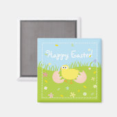 Happy Easter Cute Baby Chick Magneet (Voorkant / Achterkant)