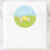 Happy Easter Cute Baby Chick Ronde Sticker (Tas)
