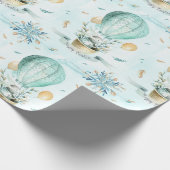 Happy Easter Cute Bunny & Balloons Patroon Cadeaupapier (Hoek)