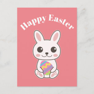 Happy Easter Cute Bunny Briefkaart