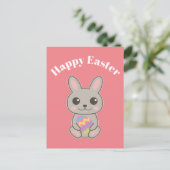 Happy Easter Cute Bunny Briefkaart (Staand voorkant)