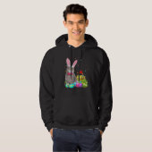 Happy Easter Cute Bunny Cat Eggs Basket Men Women Hoodie (Voorkant volledig)