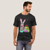 Happy Easter Cute Bunny Cat Eggs Basket Men Women T-shirt (Voorkant volledig)