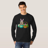 Happy Easter Cute Bunny Cat Eggs Basket Men Women T-shirt (Voorkant volledig)