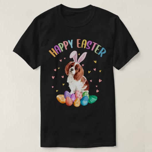 Happy Easter Cute Bunny Cavalier King Charles T-shirt (Design voorkant)