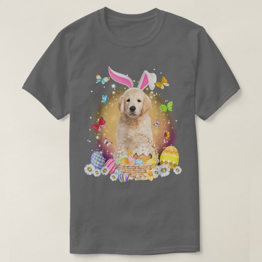 Happy Easter Cute Bunny Dog Golden Retriever Eggs T-shirt (Design voorkant)