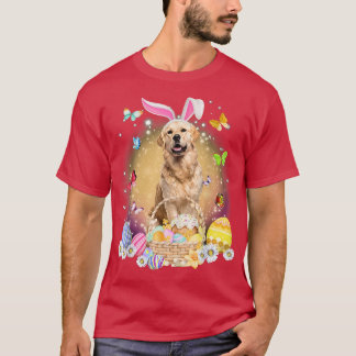 Happy Easter Cute Bunny Dog Golden Retriever Eggs T-shirt