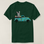 Happy Easter Cute Bunny Dog Husky Eggs Old Truck T-shirt (Design voorkant)