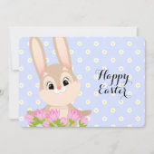 Happy Easter Cute Bunny Feestdagenkaart (Voorkant)