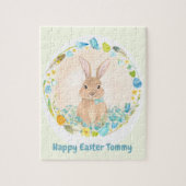 Happy Easter Cute Bunny gepersonaliseerd Legpuzzel (Verticaal)