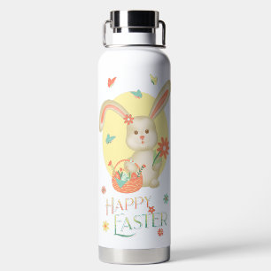 Happy Easter Cute Bunny Gift - Gepersonaliseerd Waterfles