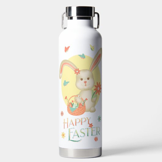 Happy Easter Cute Bunny Gift - Gepersonaliseerd Waterfles (Voorkant)