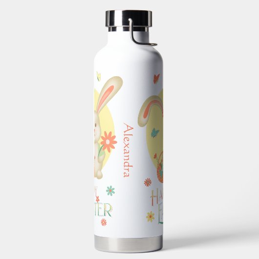 Happy Easter Cute Bunny Gift - Gepersonaliseerd Waterfles (Links)