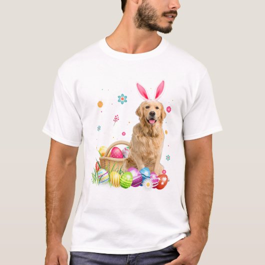 Happy Easter Cute Bunny Golden T-shirt (Voorkant)