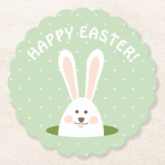 Happy Easter Cute Bunny Kartonnen Onderzetters (Voorkant)