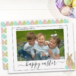 Happy Easter Cute Bunny Kids Photo Feestdagenkaart