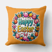 Happy Easter – Cute Bunny Lettering almofada Kussen (Voorkant)