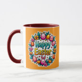Happy Easter – Cute Bunny Lettering caneca Mok (Links)