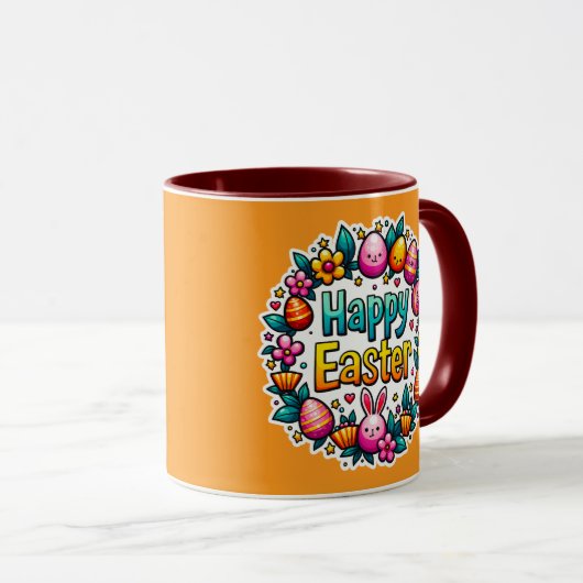 Happy Easter – Cute Bunny Lettering caneca Mok (Voorkant rechts)