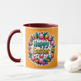 Happy Easter – Cute Bunny Lettering caneca Mok