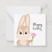 Happy Easter Cute Bunny Notitiekaartje (Voorkant)