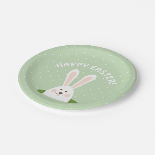 Happy Easter Cute Bunny Papieren Bordje (Gekanteld)